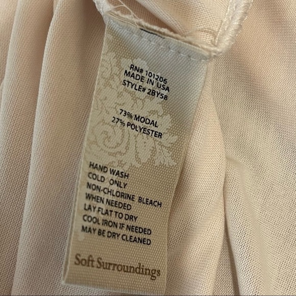 Soft Surroundings Ivory Bellini V-Neck Tank Women's XS - Picture 7 of 7